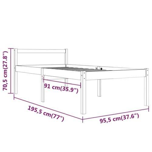 Okvir za krevet od borovine 90 x 190 cm 3FT jednokrevetni Cijena