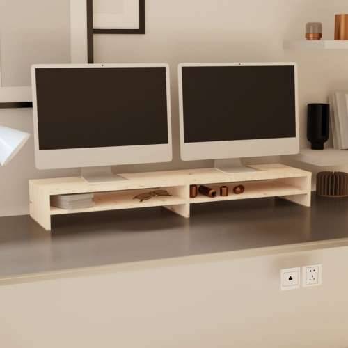 Stalak za monitor 100 x 24 x 13 cm od masivne borovine - Prirodna 1 Cijena