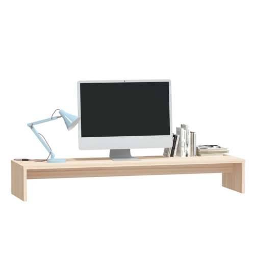 Stalak za monitor 100 x 27 x 15 cm od masivne borovine - Prirodna 1 Cijena
