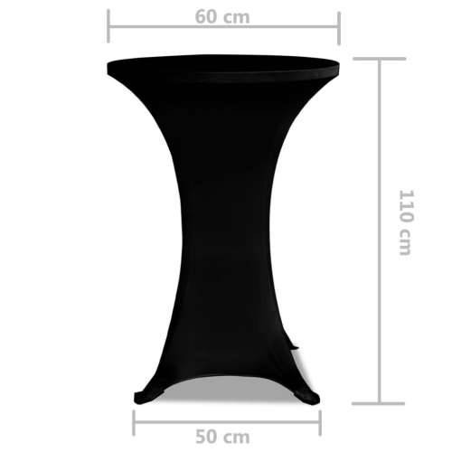 Crni rastezljiv stolnjak za stolove Ø60 2 kom - Crna 60 cm 2 Cijena