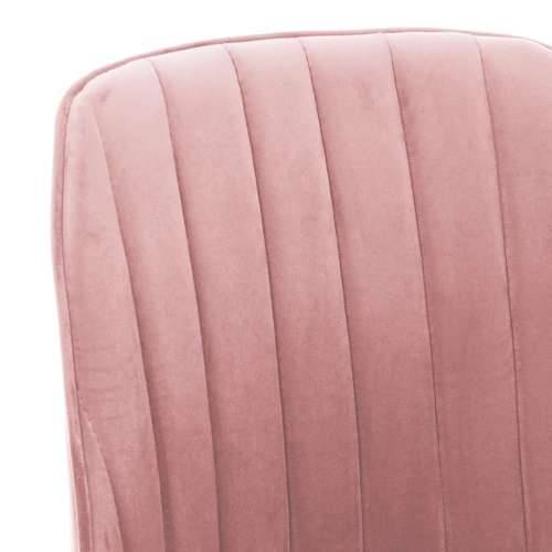 Blagovaonske stolice 4 kom ružičaste baršunaste Cijena