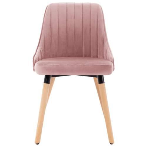 Blagovaonske stolice 6 kom ružičaste baršunaste Cijena