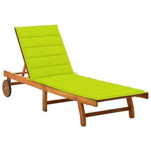 Vrtna ležaljka za sunčanje s jastukom masivno bagremovo drvo - Svjetlozelena 200 x 63 x 85 cm 1 Cijena