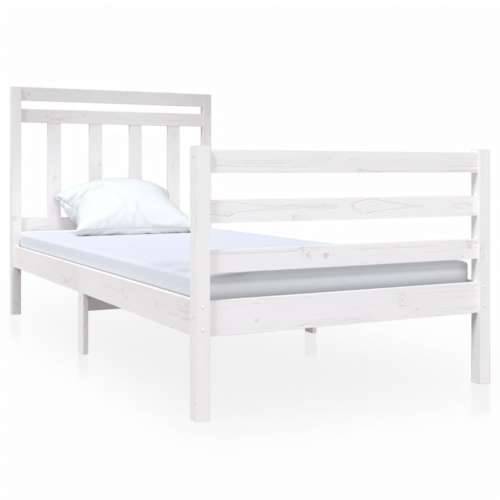 Okvir za krevet bijeli 90x190 cm jednokrevetni masivno drvo - Bijela 90 x 190 cm Cijena