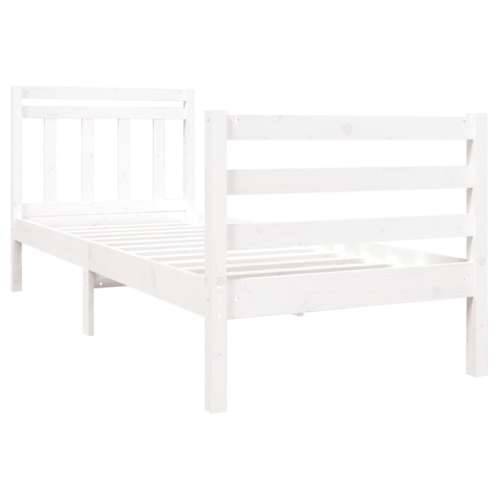 Okvir za krevet bijeli 90x190 cm jednokrevetni masivno drvo - Bijela 90 x 190 cm Cijena
