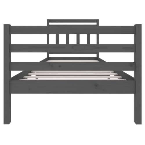 Okvir za krevet od masivnog drva sivi 90 x 200 cm Cijena