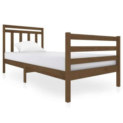 Okvir za krevet od masivnog drva smeđa boja meda 90 x 200 cm Cijena
