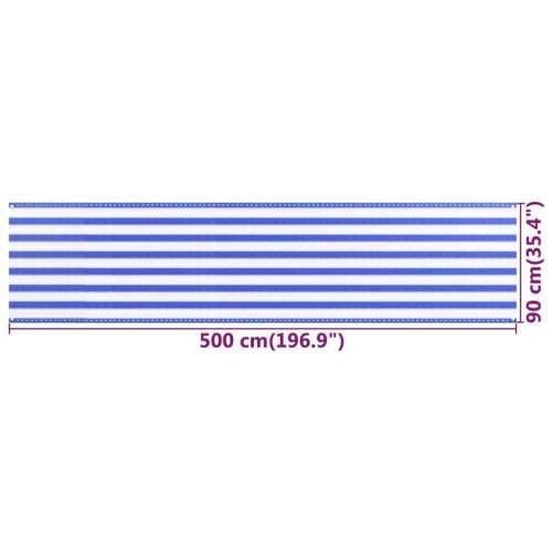 Balkonski zastor plavo-bijeli 90 x 500 cm HDPE Cijena