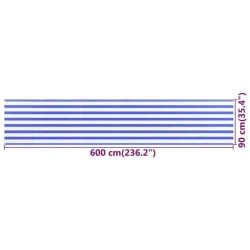 Balkonski zastor plavo-bijeli 90 x 600 cm HDPE Cijena