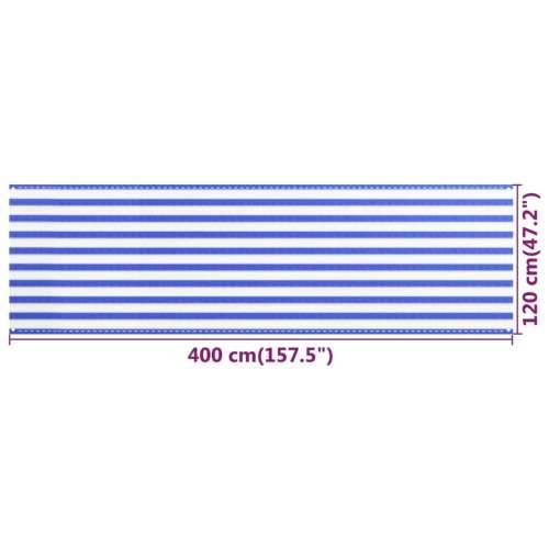 Balkonski zastor plavo-bijeli 120 x 400 cm HDPE Cijena