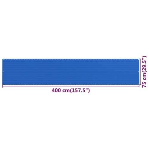 Balkonski zastor plavi 75 x 400 cm HDPE Cijena