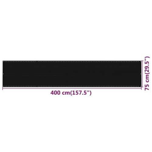 Balkonski zastor crni 75 x 400 cm HDPE Cijena