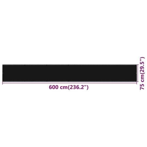 Balkonski zastor crni 75 x 600 cm HDPE - Crna 75 x 600 cm 1 Cijena
