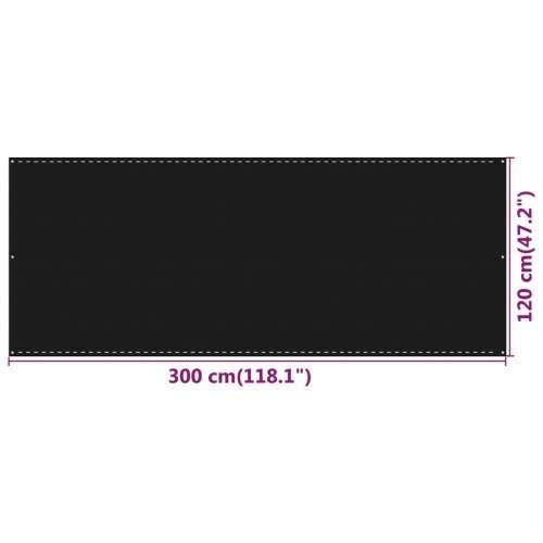 Balkonski zastor crni 120 x 300 cm HDPE Cijena