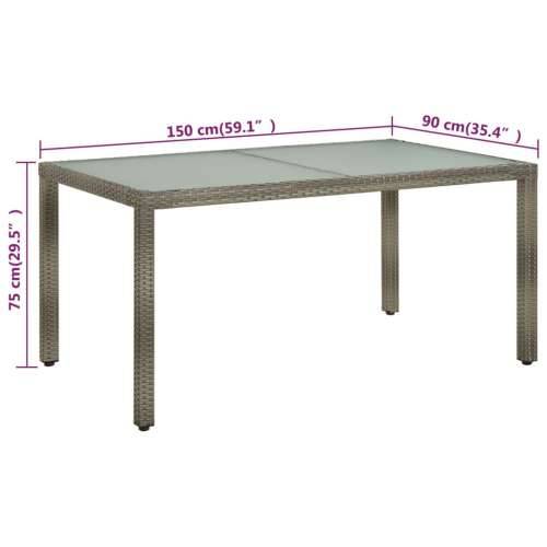 Vrtni stol 150x90x75 cm od kaljenog stakla i poliratana sivi Cijena