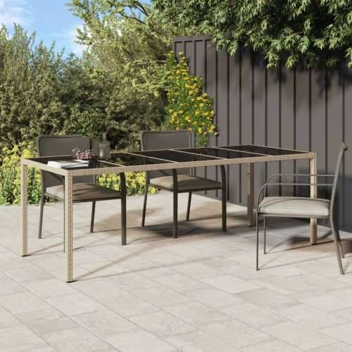 Vrtni stol bež 250x100x75 cm od kaljenog stakla i poliratana