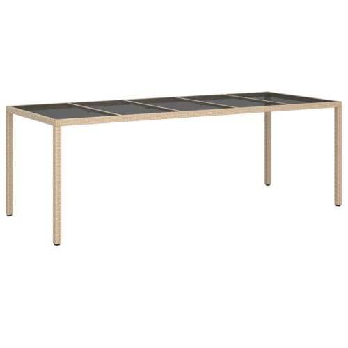 Vrtni stol bež 250x100x75 cm od kaljenog stakla i poliratana Cijena