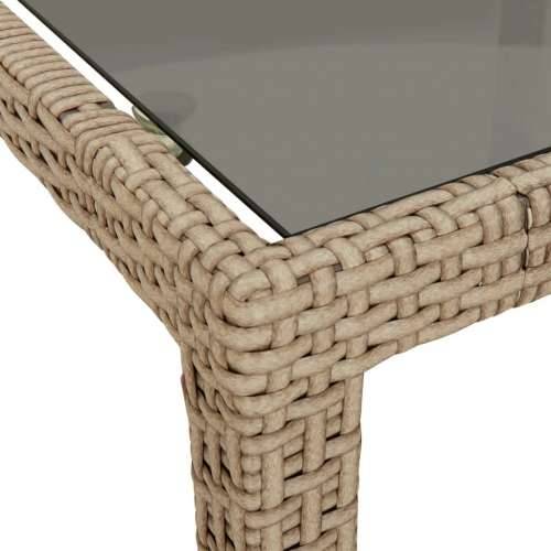 Vrtni stol bež 250x100x75 cm od kaljenog stakla i poliratana Cijena