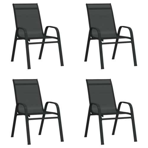 Složive vrtne stolice od tekstilena 4 kom crne