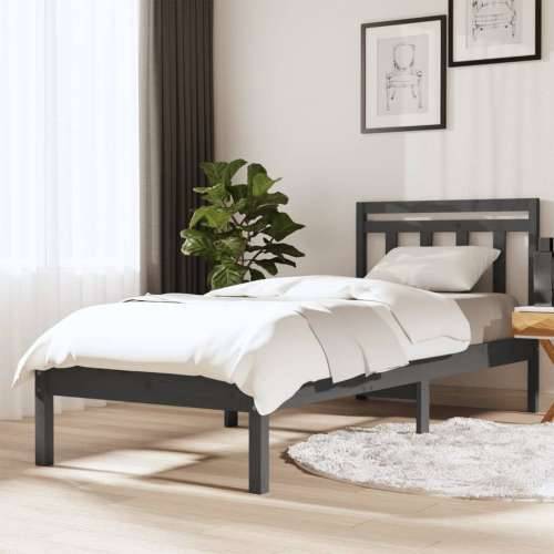 Okvir za krevet od masivnog drva sivi 75 x 190 cm 2FT6 mali Cijena