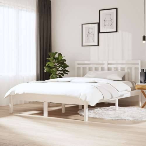 Okvir za krevet bijeli od borovine 120 x 190 cm 4FT mali bračni