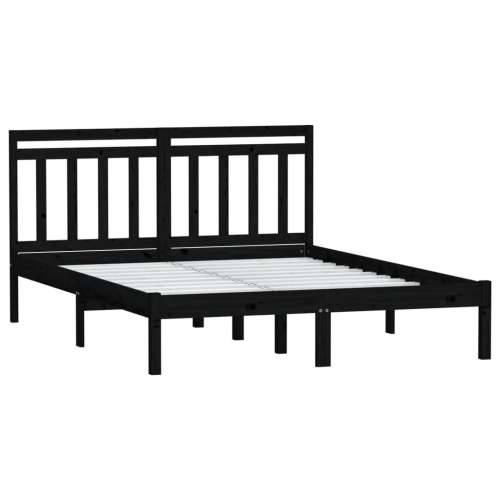 Okvir za krevet od masivnog drva crni 135 x 190 cm 4FT6 bračni Cijena