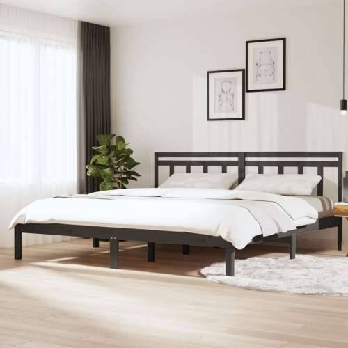 Okvir za krevet od masivnog drva sivi 180x200 cm 6FT veliki Cijena