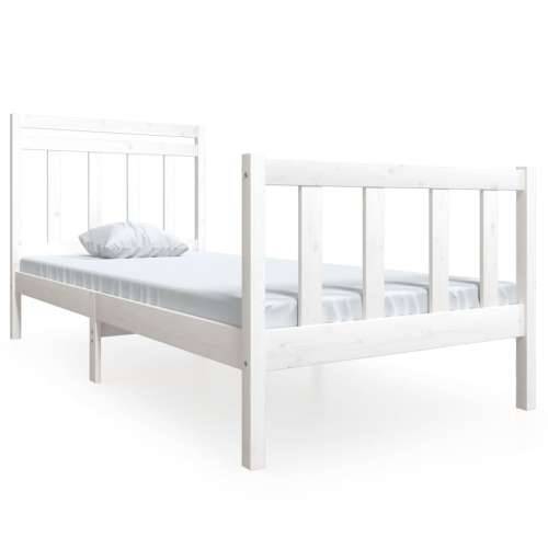 Okvir za krevet bijeli 90x190 cm jednokrevetni masivno drvo - Bijela 90 x 190 cm Cijena