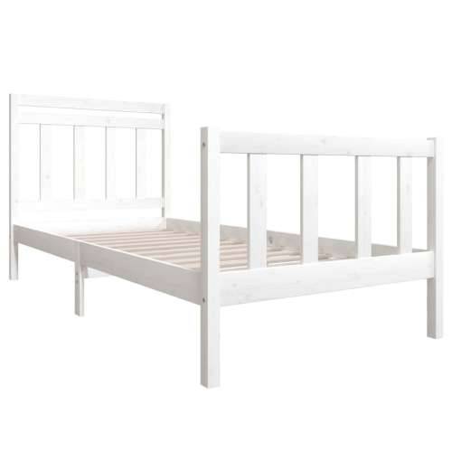 Okvir za krevet bijeli 90x190 cm jednokrevetni masivno drvo - Bijela 90 x 190 cm Cijena