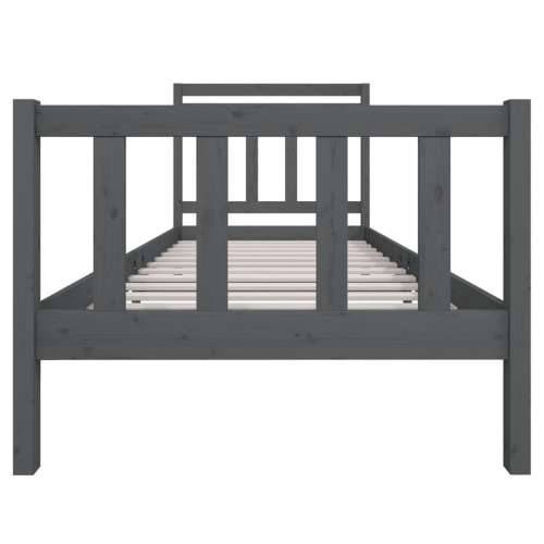 Okvir za krevet sivi od masivnog drva 90 x 190 cm jednokrevetni Cijena