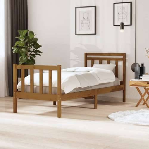 Okvir za krevet boja meda drveni 90 x 190 cm 3FT6 jednokrevetni Cijena
