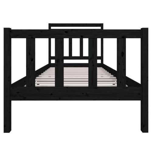 Okvir za krevet od masivnog drva crni 90 x 190 cm jednokrevetni Cijena
