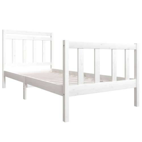 Okvir za krevet od masivnog drva bijeli 90 x 200 cm - Bijela 90 x 200 cm Cijena