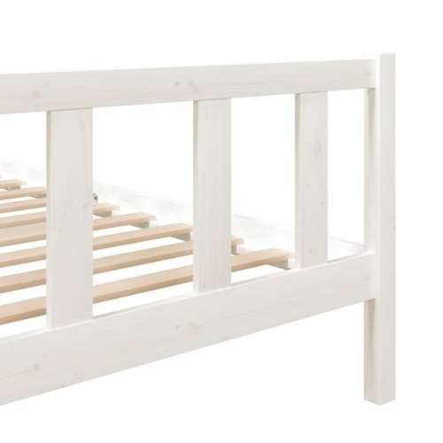 Okvir za krevet od masivnog drva bijeli 100 x 200 cm Cijena