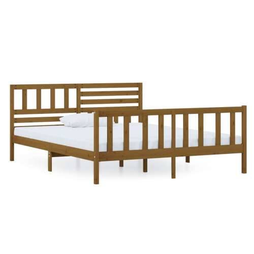 Okvir za krevet od masivnog drva smeđa boja meda 120 x 200 cm Cijena