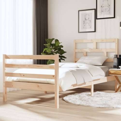 Okvir za krevet 90 x 190 cm jednokrevetni od masivnog drva - Prirodna 90 x 190 cm Cijena