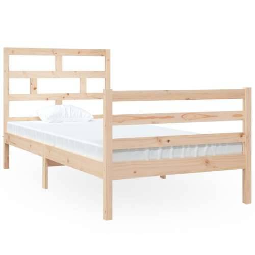 Okvir za krevet 90 x 190 cm jednokrevetni od masivnog drva - Prirodna 90 x 190 cm Cijena