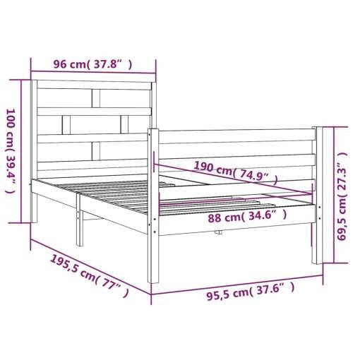 Okvir za krevet 90 x 190 cm jednokrevetni od masivnog drva - Prirodna 90 x 190 cm Cijena