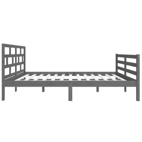 Okvir za krevet od masivnog drva sivi 120 x 190 cm mali bračni Cijena