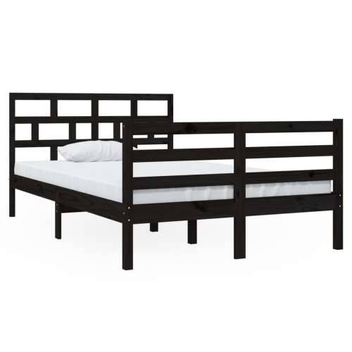 Okvir za krevet od masivnog drva crni 120 x 190 cm 4FT bračni Cijena