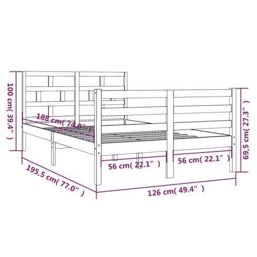 Okvir za krevet od masivnog drva crni 120 x 190 cm 4FT bračni Cijena