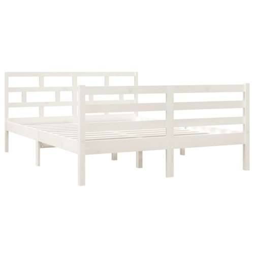 Okvir za krevet od masivne borovine bijeli 140 x 190 cm Cijena