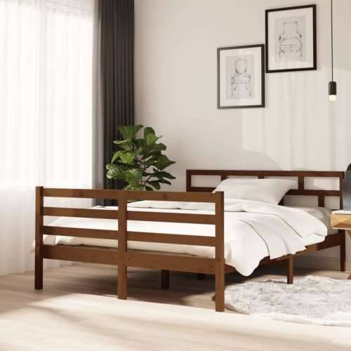 Okvir za krevet od masivne borovine smeđa boja meda 140x190 cm