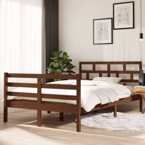 Okvir za krevet od masivne borovine smeđa boja meda 120x200 cm