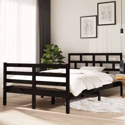 Okvir za krevet od masivne borovine crni 120 x 200 cm