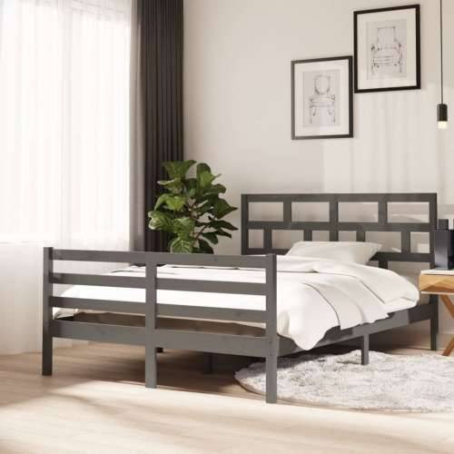 Okvir za krevet od masivne borovine sivi 140 x 200 cm Cijena