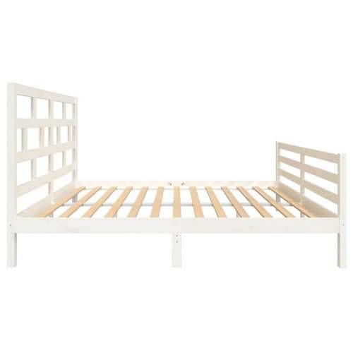 Okvir za krevet od masivnog drva bijeli 150 x 200 cm 5FT King Cijena