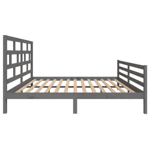 Okvir za krevet od masivnog drva sivi 150 x 200 cm 5FT King Cijena