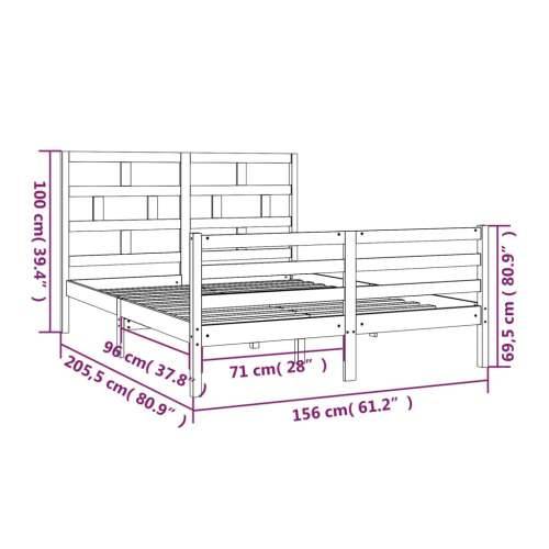 Okvir za krevet od masivnog drva boja meda 150x200 cm 5FT King Cijena