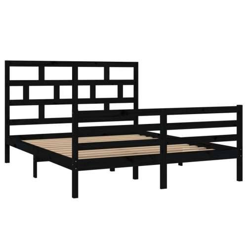 Okvir za krevet od masivnog drva crni 150 x 200 cm 5FT King Cijena